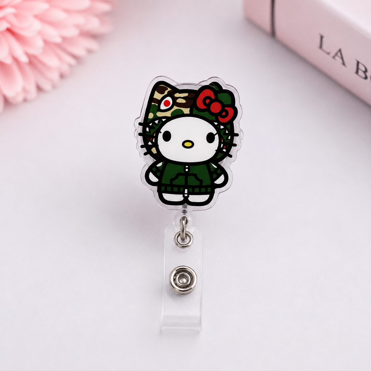 Camo Kitty Badge Reel 🖤